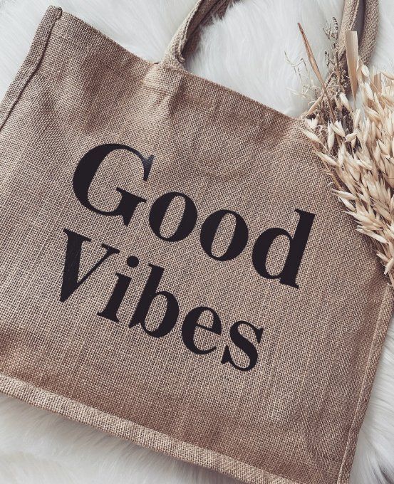 Sac en jute "Good vibes "