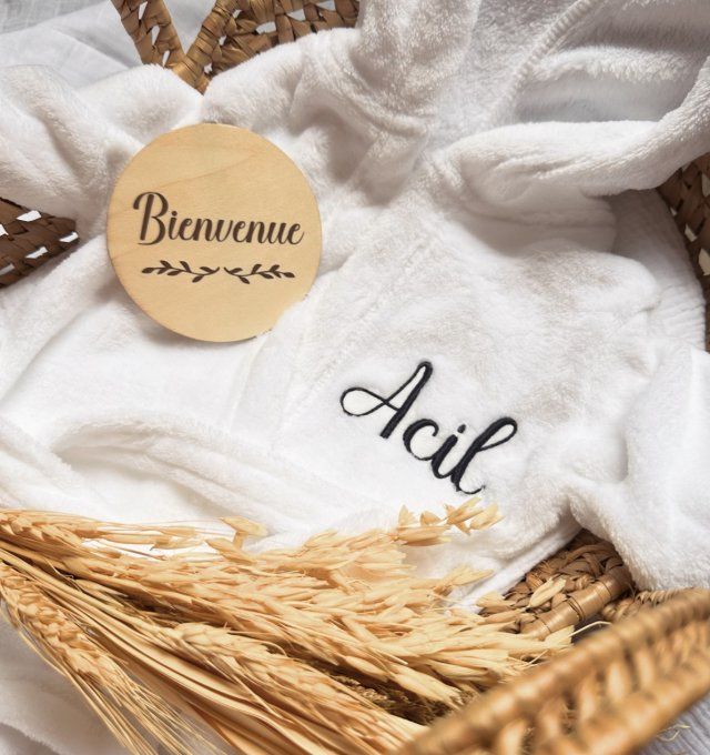 Peignoir de bain - broderie simple