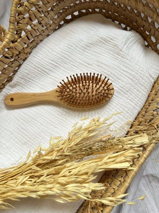 Brosse à cheveux en bambou pour adulte personnalisée